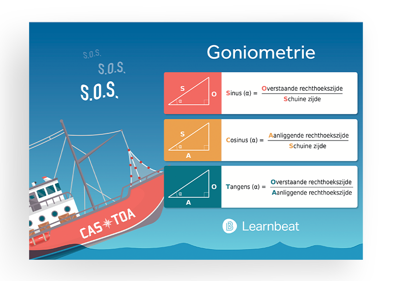Educatieve poster over Goniometrie voor het vak Wiskunde